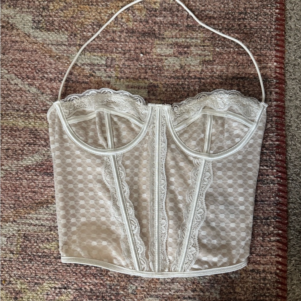 SHEIN Satin Bustier in Cream
